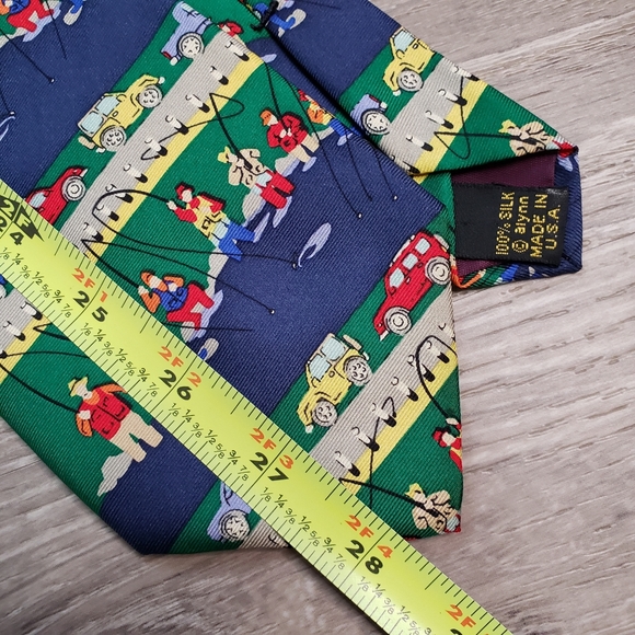 ALYNN NECKWEAR Silk "Roadside Fishing" Tie - Picture 4 of 6